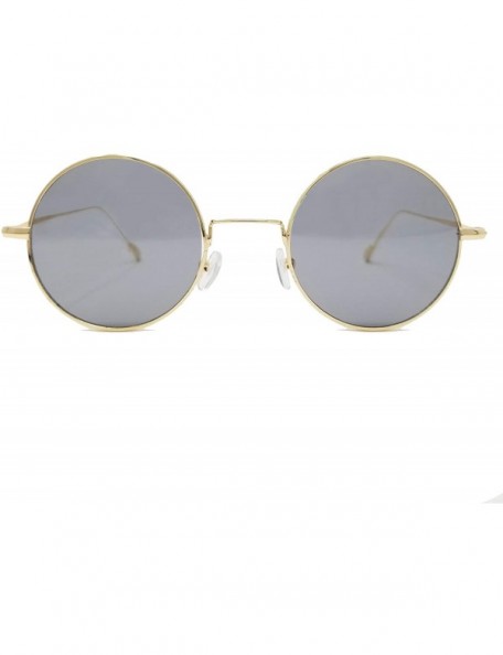 Round Retro Hippie Round Lennon style Color lens IL1014 - Gold/ Grey - CU18L7WLSIR $8.93