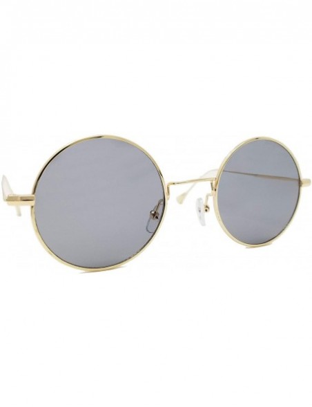 Round Retro Hippie Round Lennon style Color lens IL1014 - Gold/ Grey - CU18L7WLSIR $8.93