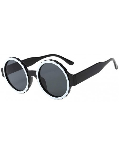 Rimless Fashion Women's Frame Mask Round Integrated Sunglasses Gas Glasses - Black - CH18SHI079M $7.67