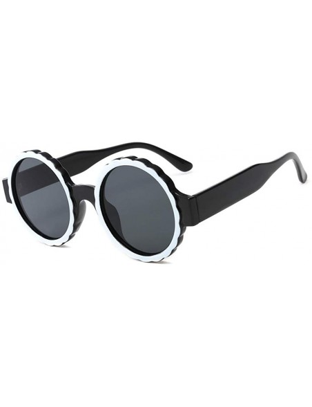 Rimless Fashion Women's Frame Mask Round Integrated Sunglasses Gas Glasses - Black - CH18SHI079M $7.67