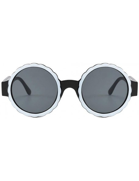 Rimless Fashion Women's Frame Mask Round Integrated Sunglasses Gas Glasses - Black - CH18SHI079M $7.67