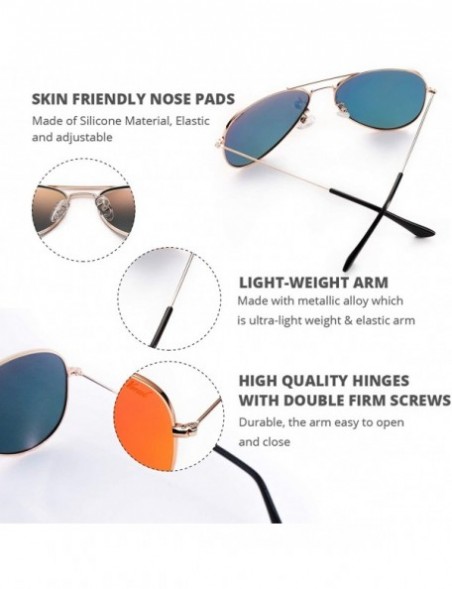 Oval Aviator Sunglasses for Men Women Mirrored Lens UV400 Protection Lightweight Polarized Aviators Sunglasses - C118HET7S6W ...
