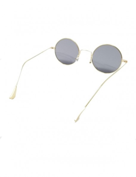 Round Retro Hippie Round Lennon style Color lens IL1014 - Gold/ Grey - CU18L7WLSIR $8.93