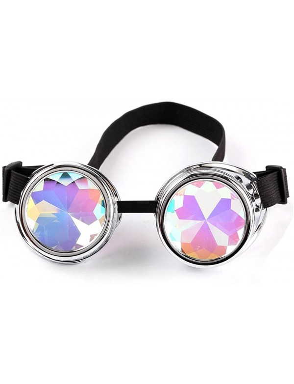 Goggle Rainbow Kaleidoscope Goggles Victoria Clothing Steam Punk Accessories Laser - Silver 2 - C4185R7MEMU $9.53