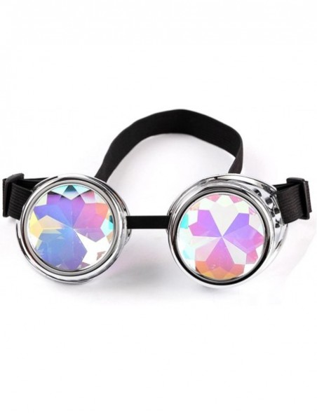 Goggle Rainbow Kaleidoscope Goggles Victoria Clothing Steam Punk Accessories Laser - Silver 2 - C4185R7MEMU $9.53