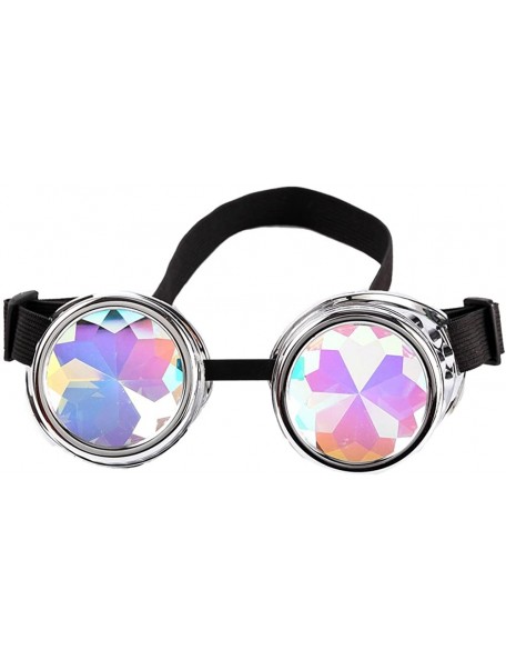 Goggle Rainbow Kaleidoscope Goggles Victoria Clothing Steam Punk Accessories Laser - Silver 2 - C4185R7MEMU $9.53