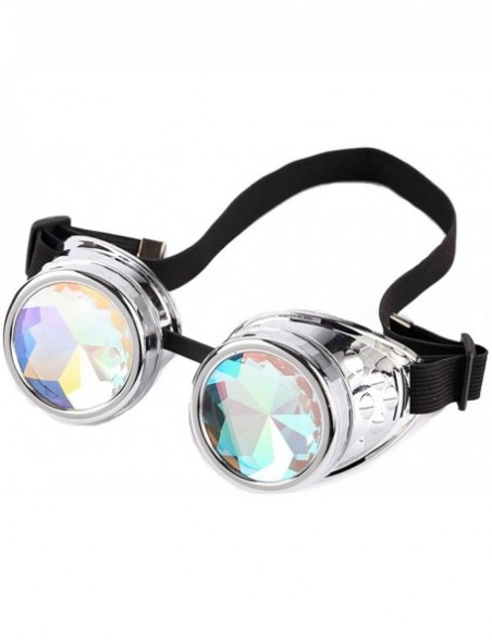 Goggle Rainbow Kaleidoscope Goggles Victoria Clothing Steam Punk Accessories Laser - Silver 2 - C4185R7MEMU $9.53