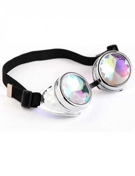 Goggle Rainbow Kaleidoscope Goggles Victoria Clothing Steam Punk Accessories Laser - Silver 2 - C4185R7MEMU $9.53