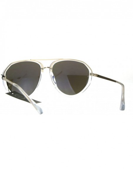 Aviator Retro Fashion Aviator Sunglasses Womens Designer Style Shades UV 400 - Clear (Blue Mirror) - CX1863YKWKR $11.73