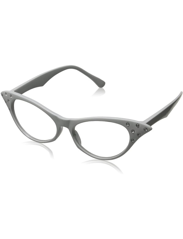 Cat Eye Rhinestone Cat Eye 50s Party Glasses in Many Colors - white - CJ114LJX9CJ $7.81