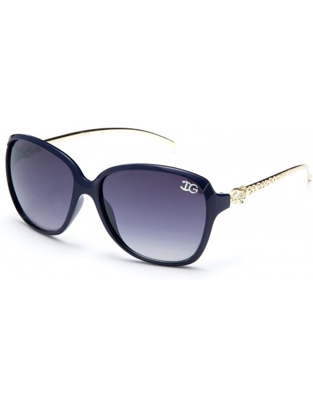 Round Malina" - Oversized Fashion Sunglasses in Round Design for Women - Navy - CC17YIWLXXM $9.42