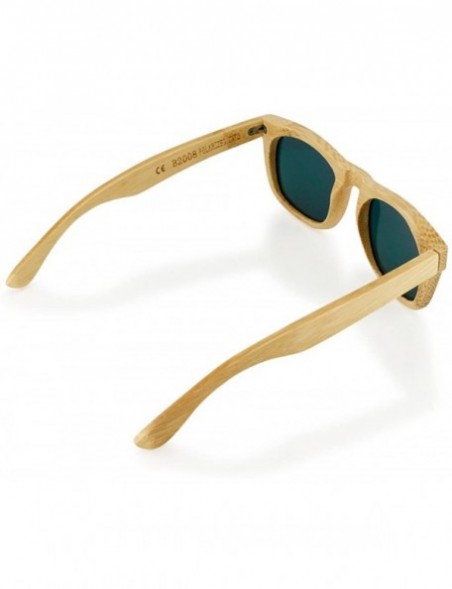 Aviator Polarized Bamboo lightweight Wood Vintage Sunglasses Men Women Eyewear - Blue - CT127DGQVHL $17.48