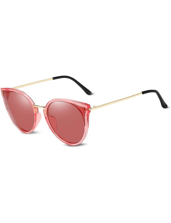 Oversized Women Sunglasses Cat Eyes Polarised Sunglasses UV 400 Oversized Gradient Eyewear Outdoor Travel Party Gift - Red - ...