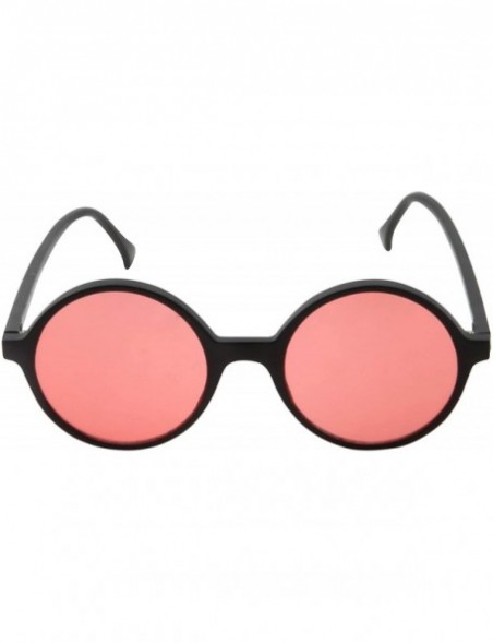 Oversized Oversized Round Sunglasses Hippie Color Lens Retro Circle Glasses Men and Women - Pink - CT1924ZXIW9 $9.33