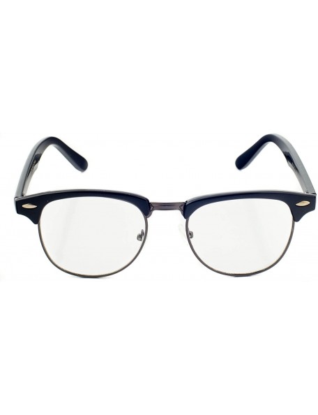 Square Fashion Glasses Semi Rimless Clear Lens Retro Eyewear - Semi-rimless/Black-silver - CN11X7B5YVL $11.52