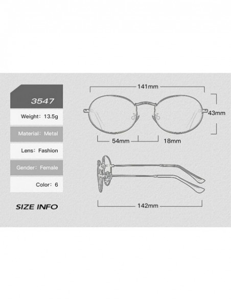 Oval 2019 Women's Fine Frame Oval Mirror Metal Sunglasses Retro Brand Designer Polarized Sunglasses UV400 - Green - CK193MUCA...
