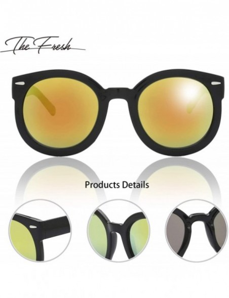 Oversized Women's Designer Inspired Oversized Round Circle Sunglasses Retro Fashion Style - 24-black - CB18OTEIGK7 $14.42