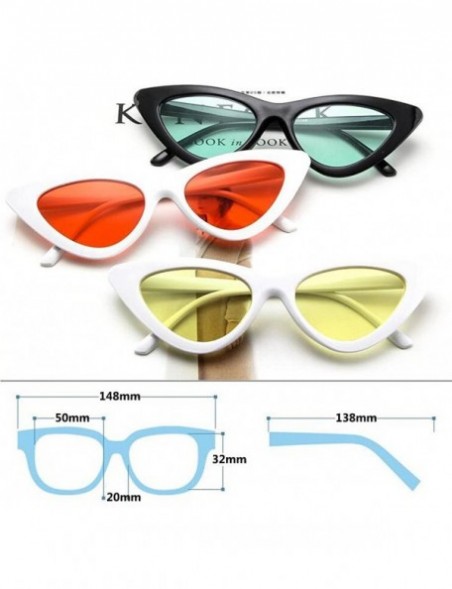 Goggle Cat Eye Sunglasses Vintage Mod Style Retro Sunglasses - Black Yellow - C518CMSN3DM $14.42