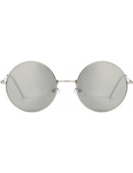 Goggle Vintage Retro Round Sunglasses Cyber Goggles Steampunk Punk Hippy - Silver / Silver (Hp02) - CC11QXGLLTB $7.52