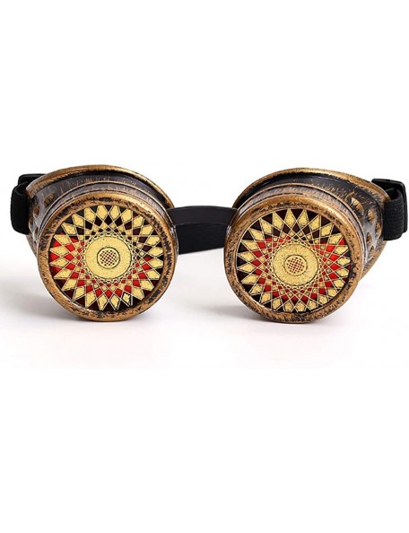 Goggle Steampunk Goggles With Floral Design - Retro Rivet Goggles - D - CI18YL2T43O $10.63