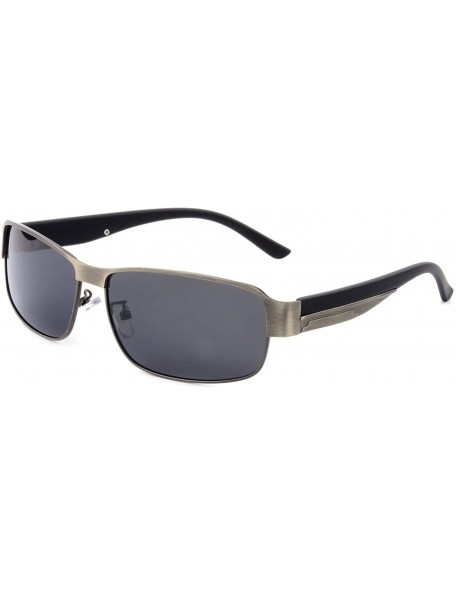 Square Sunglasses Men Polarized Vintage Man Retro Brand Designer 2017 Black Glasses for Men Classic Alloy Frame - Grey - CJ18...