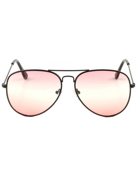 Aviator Triple Oceanic Color Thin Temple Classic Aviator Sunglasses - Pink Black - CI190I37KKX $16.92