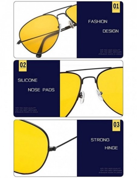 Sport Mens HD Night View Vision Driving Glasses Polarized UV400 Aviator Sunglasses - Silver3025 - CN1887O7OW9 $15.65