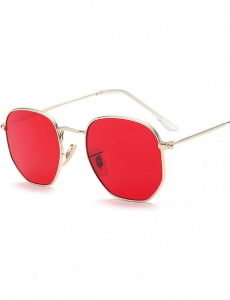 Goggle Retro Square Sunglasses Men Gradient Clear Lens Metal Frame Black Red Small Sun Glasses Women Summer UV400 - CJ198AH0A...