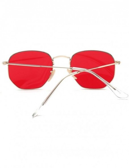 Goggle Retro Square Sunglasses Men Gradient Clear Lens Metal Frame Black Red Small Sun Glasses Women Summer UV400 - CJ198AH0A...