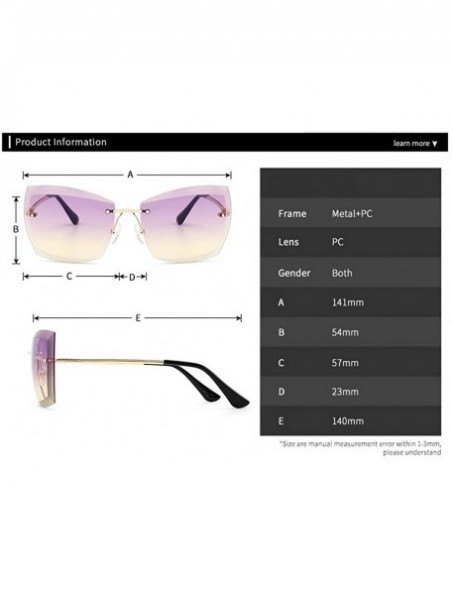 Rectangular Rimless Cut-out Rectangular Square Color And Clear Lens Sunglasses - Gold-clear - C617AZCU809 $13.50