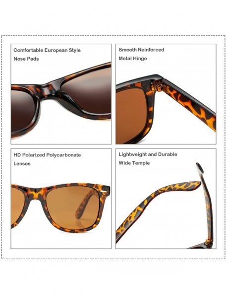 Square Classic Polarized Sunglasses for Men Women Retro UV400 Sun Glasses - CJ18TYKNK0K $15.08