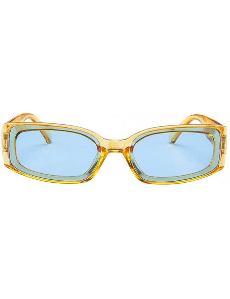 Rectangular Sport Sunglasses New Retro Classic Trendy Stylish Glasses for Men Women - Yellow - C018UIRX2G5 $6.53