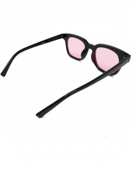 Square Retro Chunky Frame Color Tinted Square Flat Lens Sunglasses IL1023 - Black/ Red - CT18LEKZAY0 $15.76