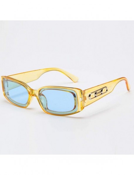 Rectangular Sport Sunglasses New Retro Classic Trendy Stylish Glasses for Men Women - Yellow - C018UIRX2G5 $6.53