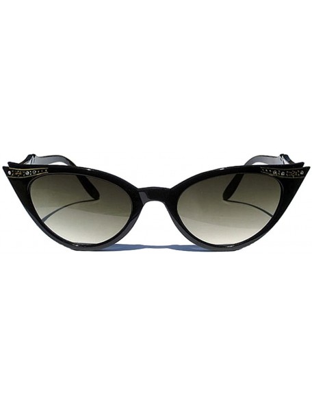 Oversized Cateye or High Pointed Eyeglasses or Sunglasses - Black Cat-eye Shades - CQ11N7H9FW9 $8.48