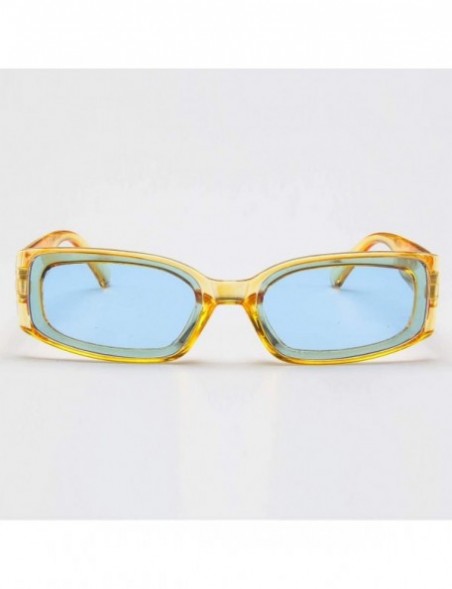 Rectangular Sport Sunglasses New Retro Classic Trendy Stylish Glasses for Men Women - Yellow - C018UIRX2G5 $6.53