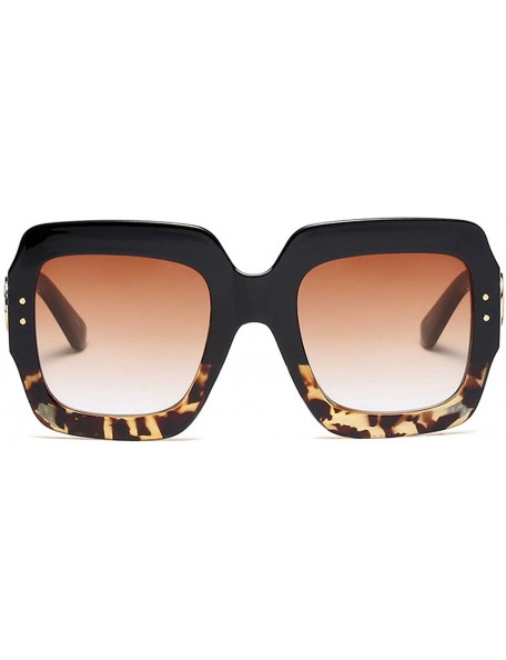 Square Oversized Square Woman Sunglasses Vintage Men Eyewear Luxury Retro Plastic Sun Glasses - CJ18D7MLXGD $9.69