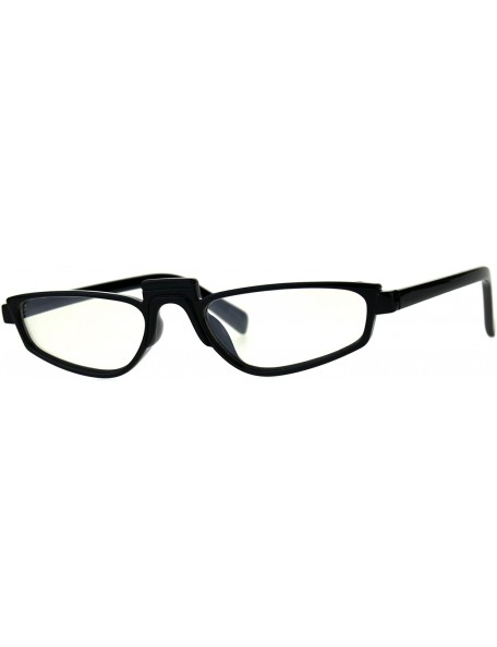 Rectangular Mens Vintage Goth Rectangular Plastic Futurism Pimp Sunglasses - Black Clear - CB18CC6SIHN $7.35