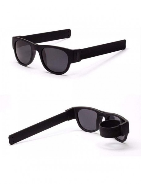 Goggle Novelty Creative Wristband Sunglasses Polarized Sunglasses Driving Goggles Snap Bracelet - Black - CX196OMLLDS $6.36