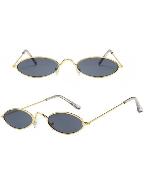 Oval Sunglasses for Men Women Vintage Big Frame Ladies Shades UV400 Sun Glasses - 183_gold&grey - C118WTN72TS $6.54