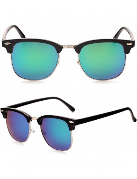 Semi-rimless Polarized Semi-RimlSunglasses Women/Men UV400 Classic Brand Designer Retro Oculos De Sol Gafas - CO19854D2QC $24.19