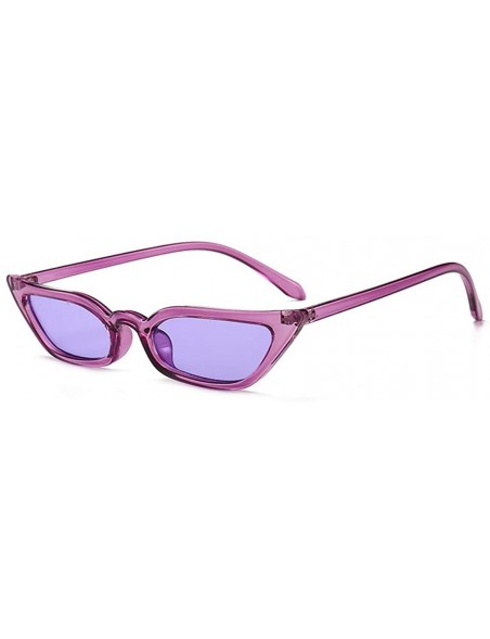 Cat Eye Sunglasses Fashion Cat-Eye Cool A Small Frame Glasses Sunglasses - C6 Transparent Frame Powder Sheet - C318TLNNYHX $1...