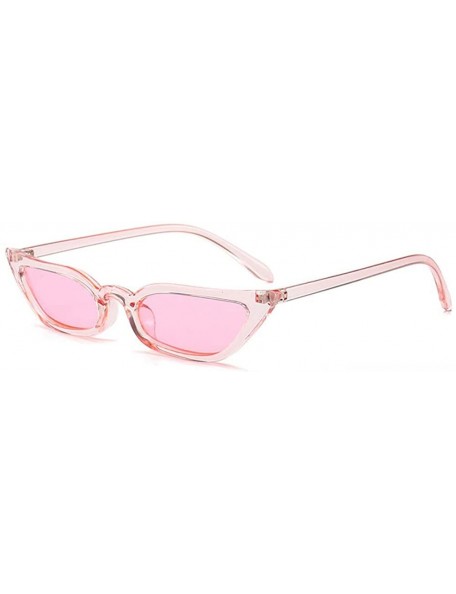 Cat Eye Sunglasses Fashion Cat-Eye Cool A Small Frame Glasses Sunglasses - C6 Transparent Frame Powder Sheet - C318TLNNYHX $1...