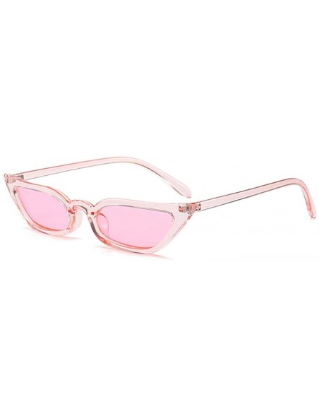 Cat Eye Sunglasses Fashion Cat-Eye Cool A Small Frame Glasses Sunglasses - C6 Transparent Frame Powder Sheet - C318TLNNYHX $1...