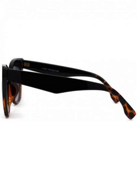 Oversized Womens Oversize Retro Fashion Cat Eye Diva Sunglasses - Black Tortoise Smoke - CC196IGGXM6 $11.52
