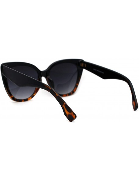 Oversized Womens Oversize Retro Fashion Cat Eye Diva Sunglasses - Black Tortoise Smoke - CC196IGGXM6 $11.52