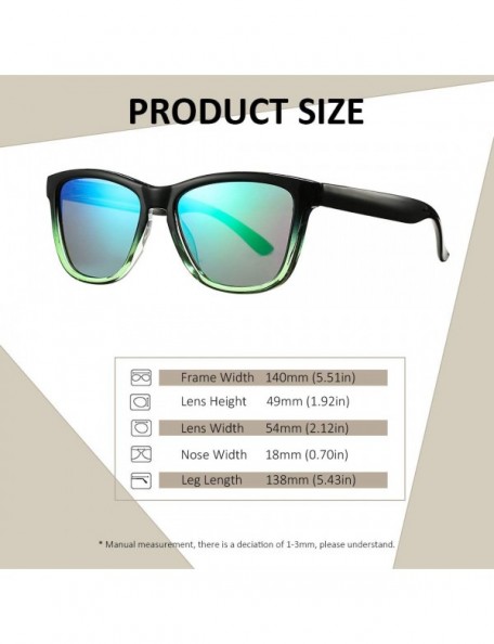 Sport Polarized Sunglasses for Women Men- Classic Vintage Square Sun Glasses - A black Frame/Blue Mirrored Lens - CT199UNMHM5...