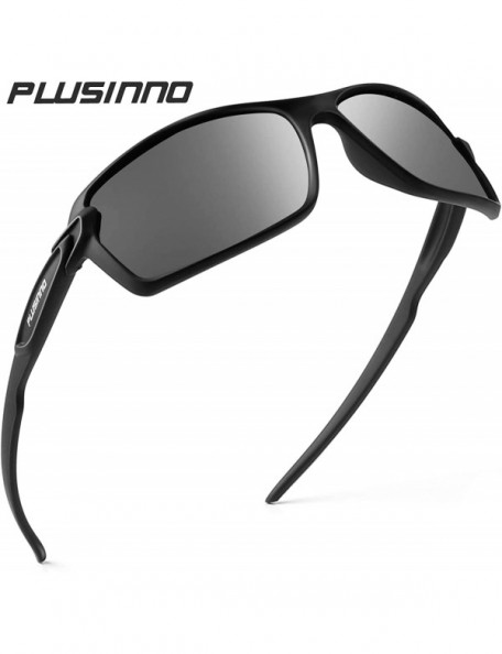 Wrap Polarized Sports Sunglasses for Men Women - Silver - CY18WM8NXLQ $20.56