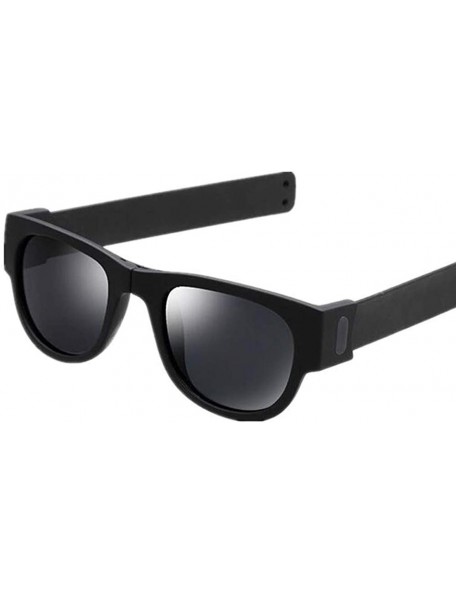 Goggle Novelty Creative Wristband Sunglasses Polarized Sunglasses Driving Goggles Snap Bracelet - Black - CX196OMLLDS $6.36