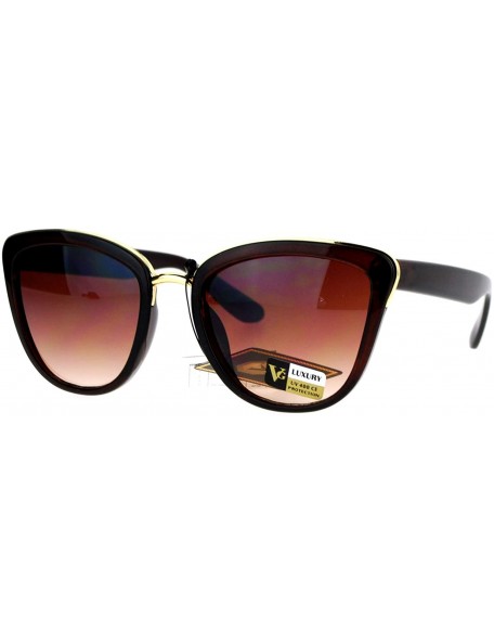 Butterfly VG Occhiali Sunglasses Chic Double Frame Butterfly Fashion Womens - Brown - C71877GNOXD $8.65